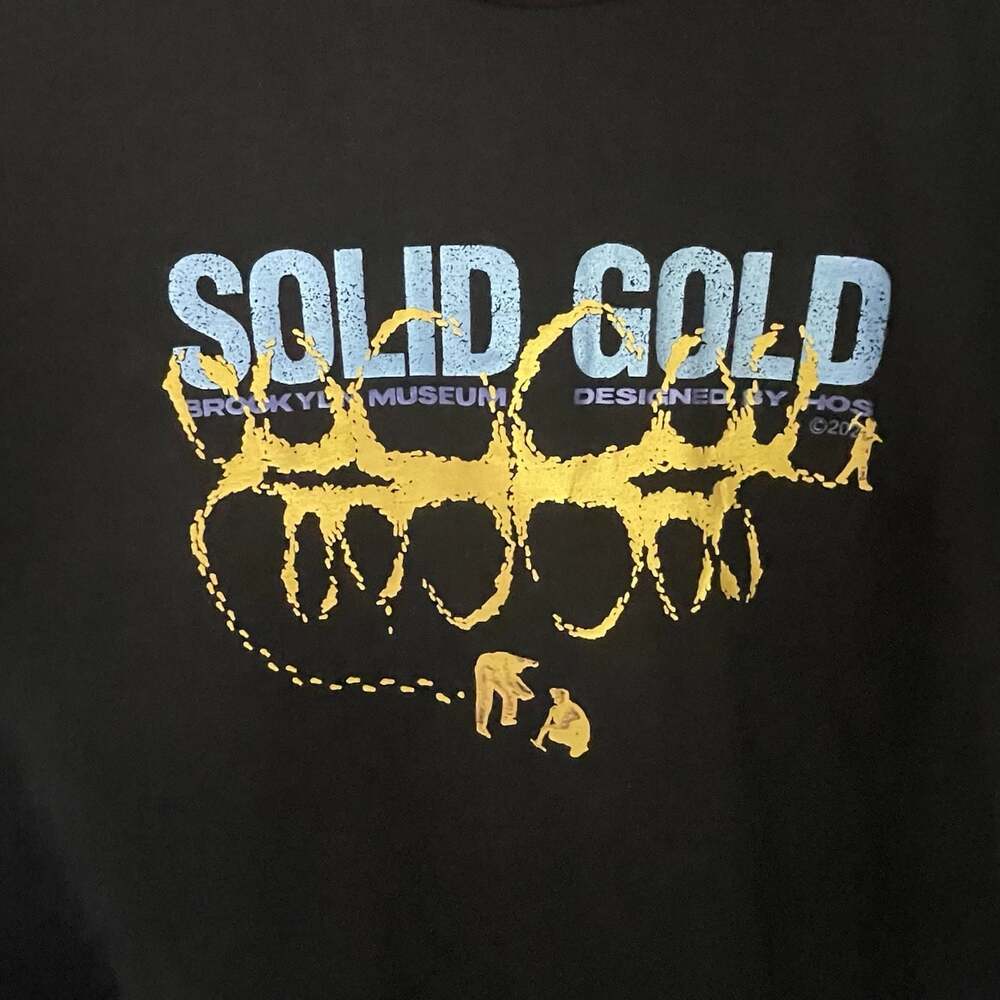 New Brooklyn Museum Mens XXL Solid Gold Head of State HOS Black T-Shirt Thick